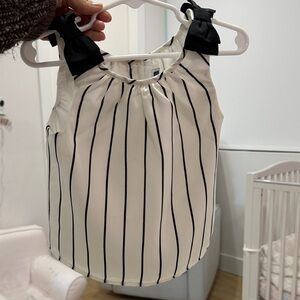 Janie and Jack Black and White Striped Blouse